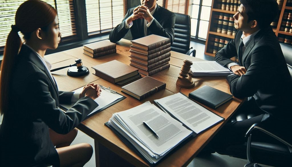 Advogados debatendo estratégia